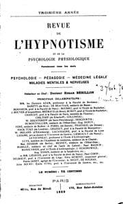 Tapa de Revue de l'hypnotisme et de la psychologie physiologique.
