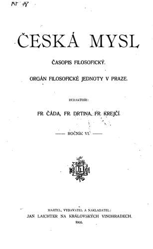 Tapa de Ceska mysl: casopis filosoficky