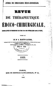 Tapa de Revue de thérapeutique médico-chirurgicale