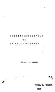 Tapa de Gazette municipale de la ville de Paris