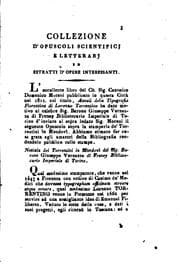 Tapa de Collezione d'opuscoli scientifici e letterari ed estratti d'opere interessanti