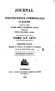 Tapa de Journal de jurisprudence commerciale et maritime