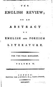 Tapa de The English Review, Or, An Abstract of English and Foreign Literature