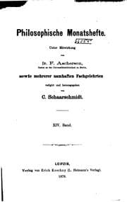 Tapa de Philosophische Monatshefte