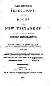 Tapa de Plain and useful selections, from the books of the New Testament, by T. Browne