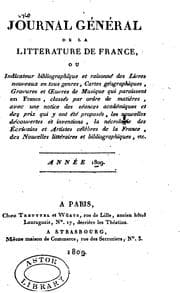 Tapa de Journal général de la littérature de France ...