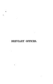 Tapa de Breviary offices from lauds to compline inclusive, tr. from the Sarum book, and supplemented ...