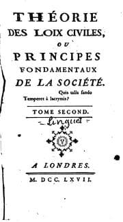 Tapa de Théorie des loix civiles, ou, Principes fondamentaux de la société: ou ...