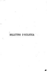 Tapa de Bollettino d'oculistica: Firenze