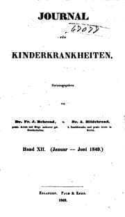 Tapa de Journal für Kinderkrankheiten