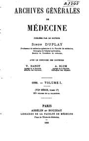 Tapa de Archives générales de médecine