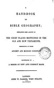 Tapa de A hand-book of Bible geography