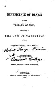 Tapa de Beneficence of Design in the Problem of Evil: Vindicated by the Law of ...