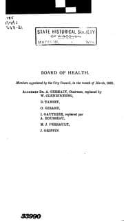 Tapa de Report on the sanitary state of the City of Montreal. 1888-91