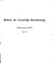 Tapa de Blätter für literarische Unterhaltung