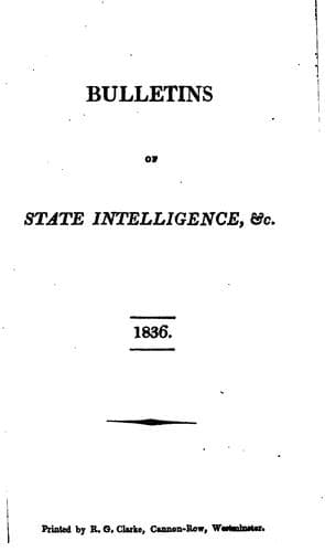 Tapa de Bulletins of state intelligence
