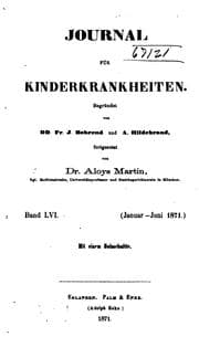 Tapa de Journal für Kinderkrankheiten