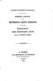 Tapa de Monologue des nouveaux sots de la joyeuse bande