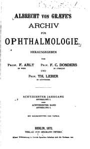 Tapa de Albrecht von Graefe's Archiv fuer Ophthalmologie