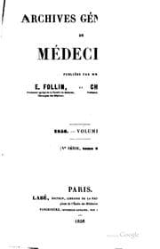 Tapa de Archives générales de médecine