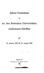 Tapa de Jahres-verzeichnis der an den deutschen Universitäten erschienenen Schriften