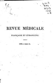 Tapa de Revue médicale française et étrangère: journal des progrès de la médecine hippocratique