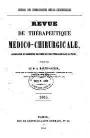Tapa de Revue de thérapeutique médico-chirurgicale