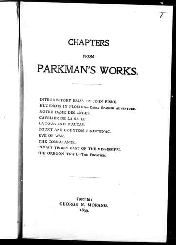 Tapa de Chapters from Parkman's works