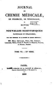 Tapa de Journal de chimie médicale, de pharmacie et de toxicologie