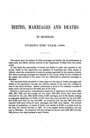 Tapa de Annual report relating to the registry and return of births, marriages, and deaths, in Michigan ...