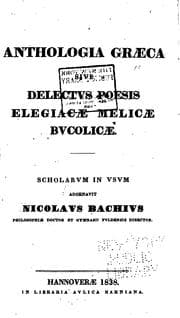 Tapa de Anthologia graeca, sive, Delectus poesis elegiacae melicae bucolicae