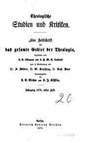 Tapa de Theologische Studien und Kritiken, in Verbindung mit D. Gieseler, D. Lücke ...