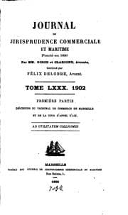 Tapa de Journal de jurisprudence commerciale et maritime