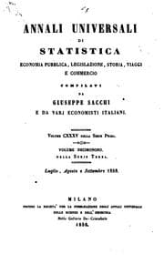 Tapa de Annali universali di statistica, economia pubblica, legislazione, storia, viaggi e commercio