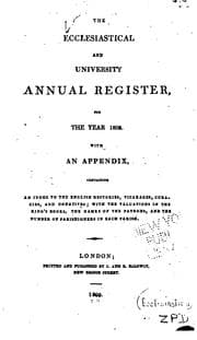 Tapa de The Ecclesiastical and University Annual Register ...: With an Appendix, Containing an Index to ...