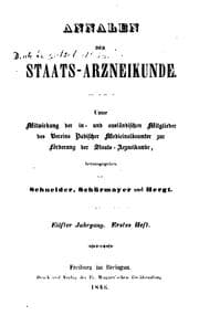 Tapa de Annalen der Staatsarzneikunde