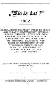 Tapa de Wie is dat?: 1902. Biografische naamlijst ...