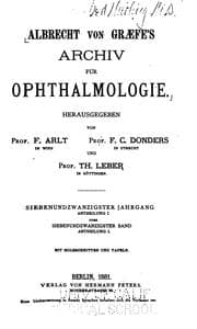 Tapa de Albrecht von Graefe's Archiv fuer Ophthalmologie