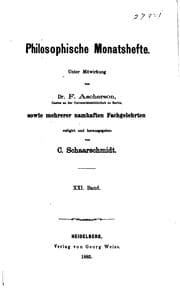 Tapa de Philosophische Monatshefte