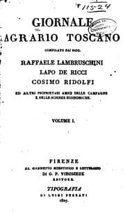 Tapa de Giornale agrario toscano