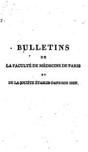 Tapa de Bulletin de l'Ecole de médecine de Paris et de la societé établie dans son sein