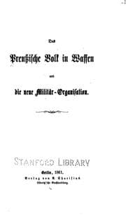 Tapa de Das preussische Volk in Waffen und die neue Militär-organization