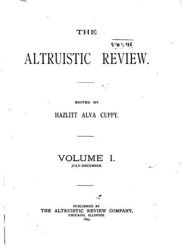 Tapa de The Altruistic Review