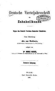 Tapa de Deutsche vierteljahrsschrift fuer zahnheilkunde