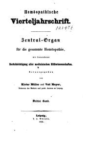 Tapa de Homöopathische Vierteljahrschrift