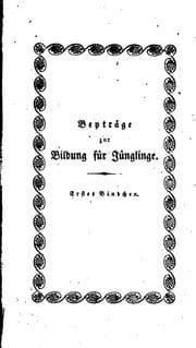 Tapa de Beyträge zur Bildung für Jünglinge...