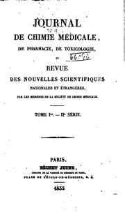 Tapa de Journal de chimie médicale, de pharmacie et de toxicologie