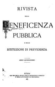 Tapa de Rivista della Beneficenza Publica del Istituzioni di Previdenzia ...