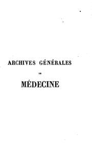 Tapa de Archives generales de medecine