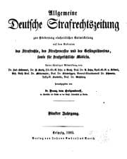 Tapa de Allgemeine deutsche Strafrechtszeitung zur Foerderung einheitlicher Entwickelung auf den ...